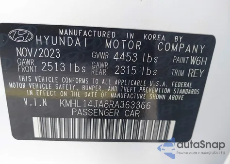 2024 Hyundai Sonata Sel from USA, damaged, VIN KMHL14JA8RA363366